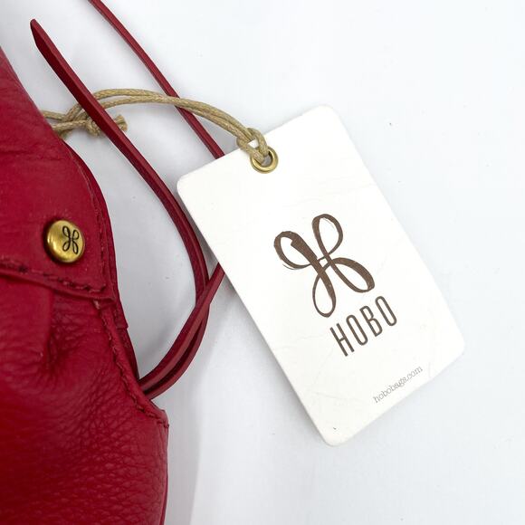 Hobo International Red Leather Hobo Bag HOBO Intl Alannis Shoulder Bag Scarlet Red Leather‎ Top Zip Pocket Large